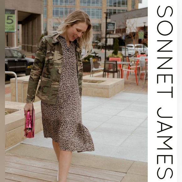 Sonnet James Dresses & Skirts - Sonnet James Leopard Print Midi Play Dress – NWT – Size M